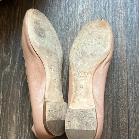 Chloe Lauren scalloped leather ballet flats